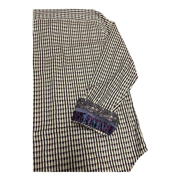 Robert Graham Shirt Medium Flip Sleeve EUC Purple, Lilac - Picture 6 of 10